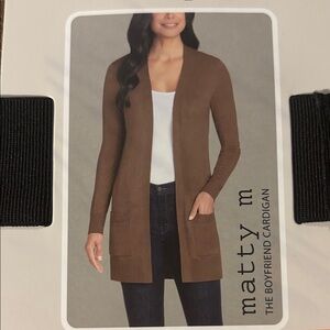 Matty M Women's Tobacco Boyfriend Cardigan Sweater